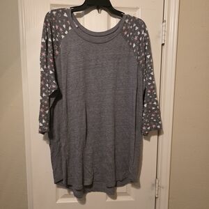 Torrid Gray 3/4 Sleeve T-Shirt